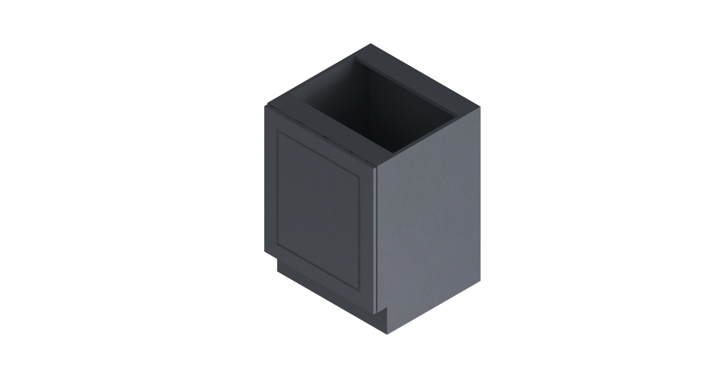 Sink Base One Flute Charcoal Gray