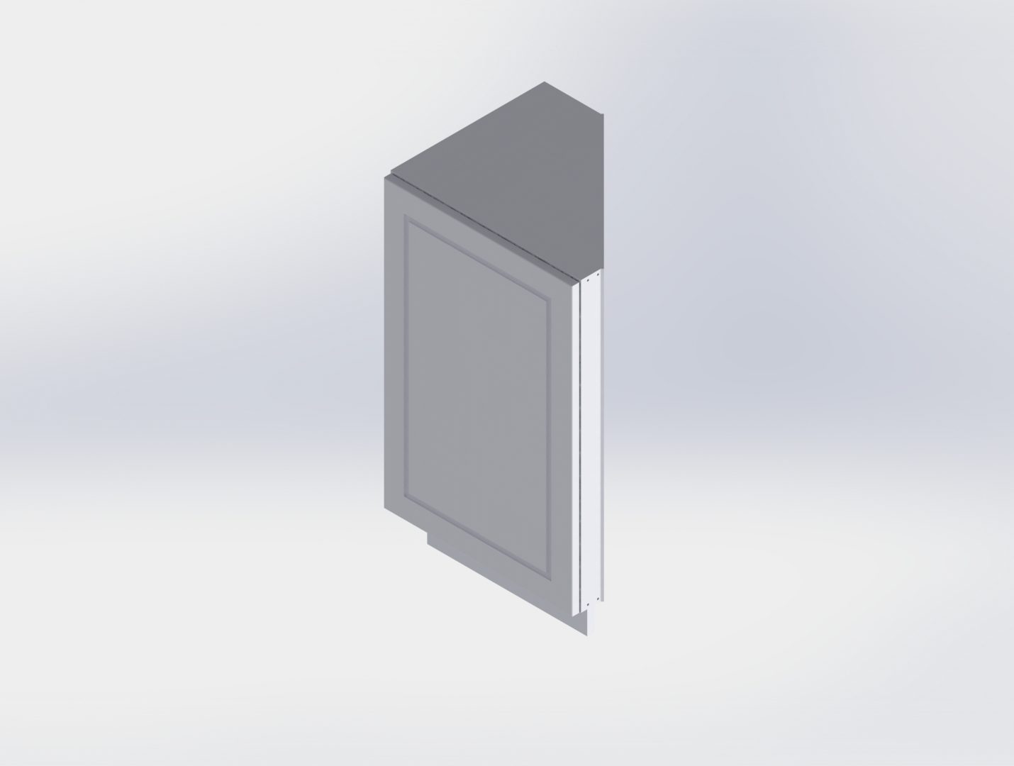 White Grooved Angle Cab Outdoor 45° Polymer Base Cabinet